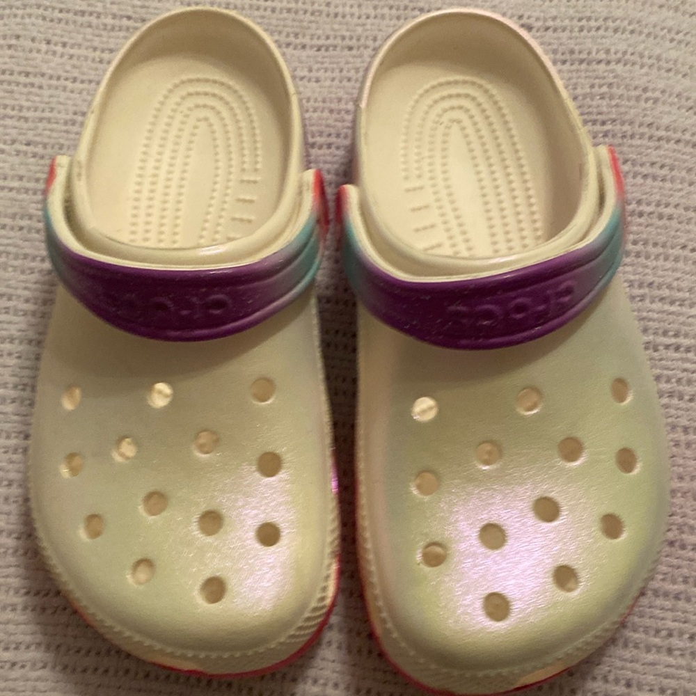 Iridescent crocs
